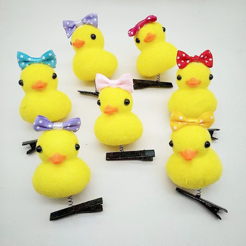 New Internet Celebrant Selling Cute Yellow Duck Hairpin Duck Headwear Children's Three-dimensional Spring Headwear Toy Stall Gift Love_voghion.com