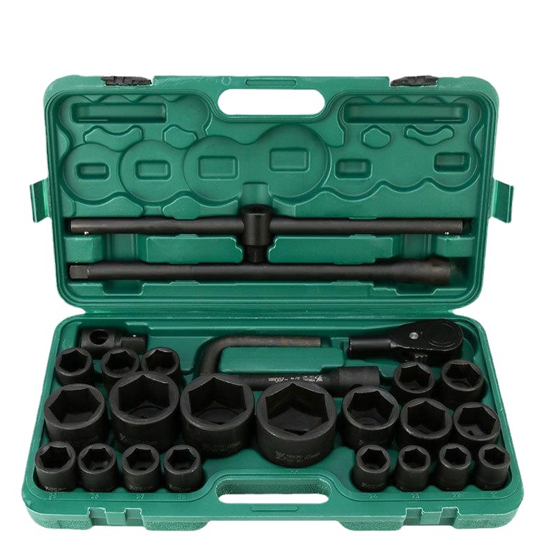21-piece set 3/4 heavy-duty air gun socket set heavy-duty hexagonal socket 12-flower socket wrench auto repair tool