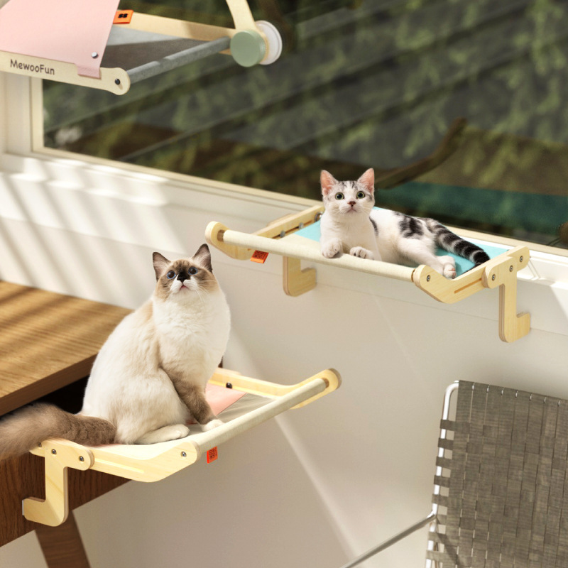 ニャンも猫がベッドのベランダの窓を掛けます。猫はハンモックを掛けます。|undefined