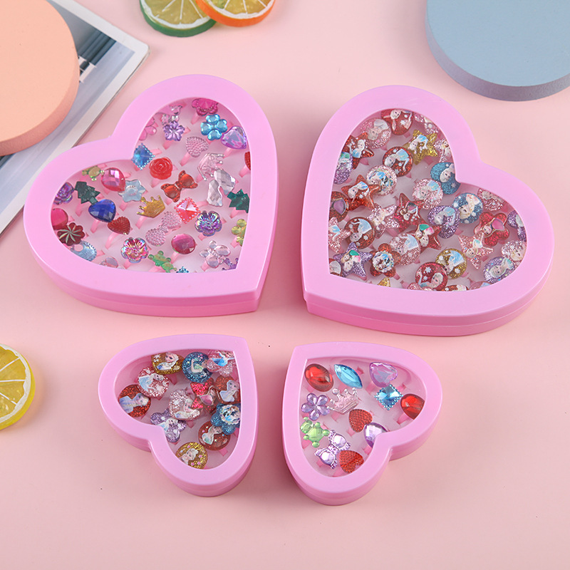 Children's ring ring girl's jewelry crystal gem colored diamond ring kindergarten gift gift toy wholesale