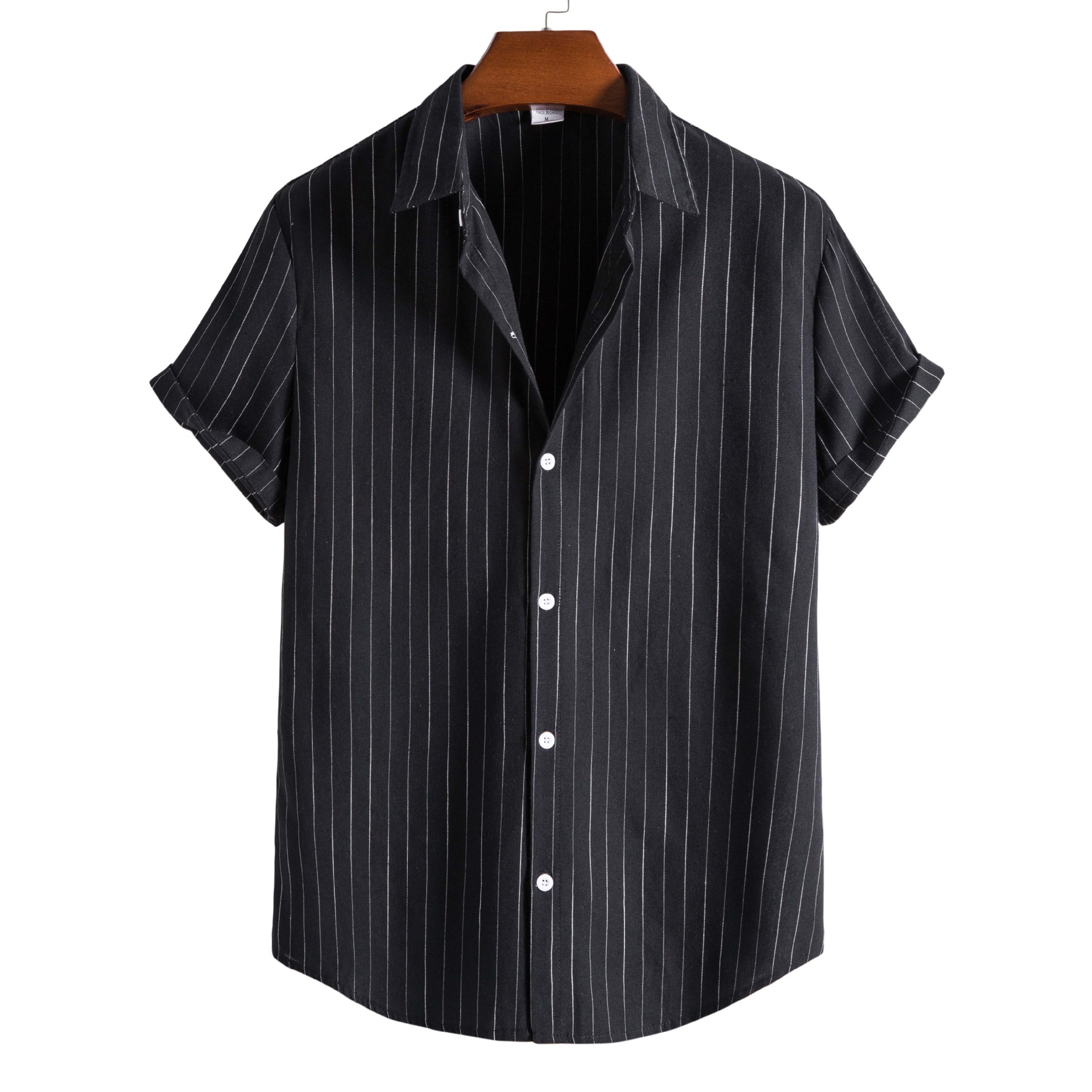 2021 step in AliExpress pack up casual striped short-sleeved shirt one-piece delivery