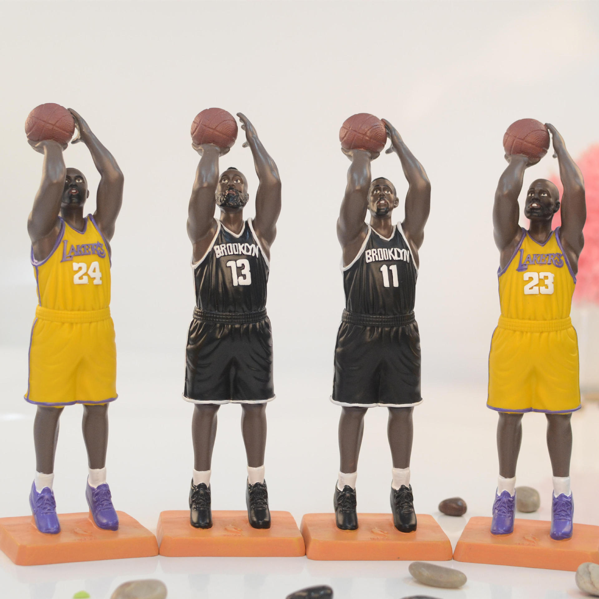 新款NBA籃球明星 哈登科比詹姆斯手辦 投籃動作nba球星擺件禮品店