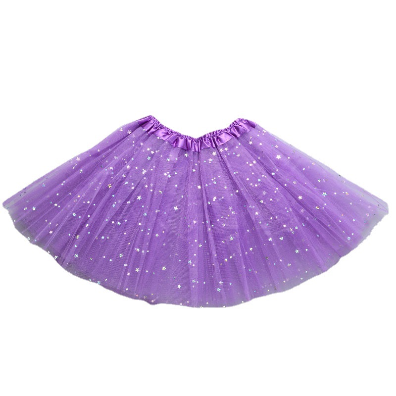 Children's tutu skirt Princess sequins three-layer 6-piece mesh skirt tutu gauze skirt tutu children