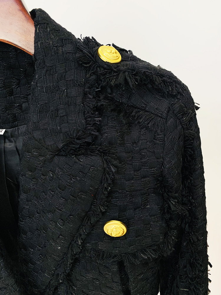In stock 2024 autunno e inverno Nuova giacca da abito con frange in tweed corto temperamento moda europea e americana_voghion.com