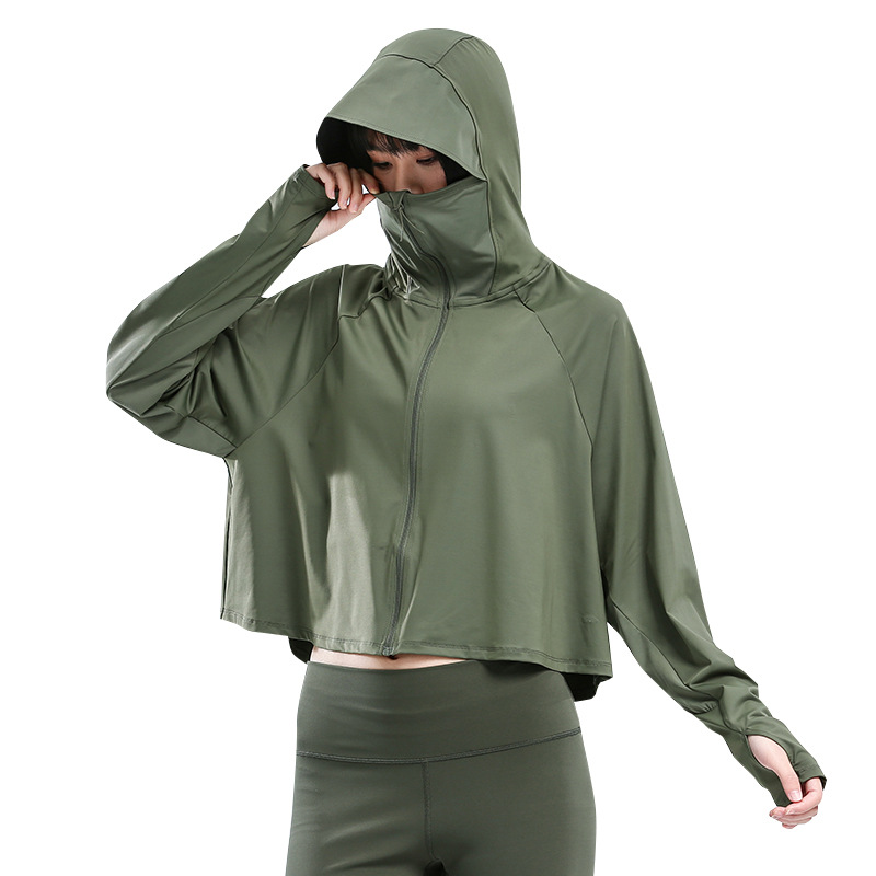 Outdoor Sun Protection Clothing Women's Black Glue Sun Protection Clothing Original Yarn Ice Sense Sun Protection Clothing UV Protection Cape Shawl UPF50