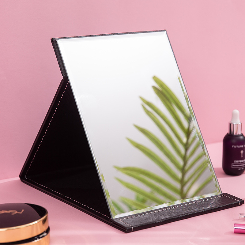 Portable makeup mirror folding desktop HD student dormitory Princess Mirror female large small size desktop dressing mirror