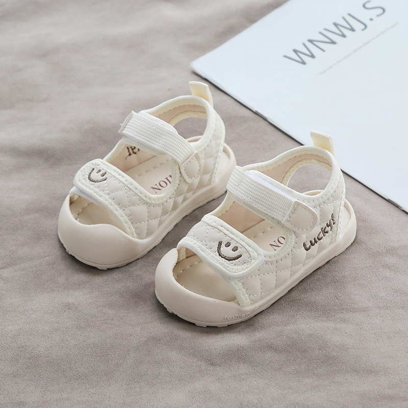 Summer Baotou Toddler Shoes Sandals 0-2 Years Old Smiley Children's Shoes Baby Shoes Kick-proof Boys and Girls Baby Shoes