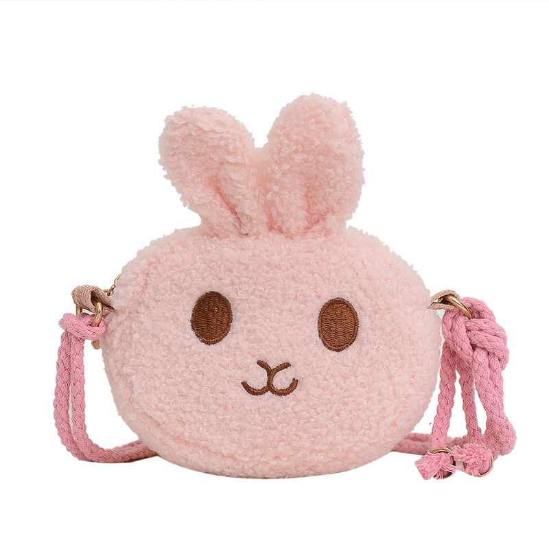 New Children's Small Bag Fashion Princess Coin Purse Baby Girl Accessories Bag Cute Plush Rabbit Crossbody Bag