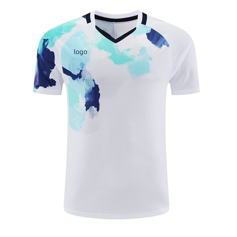 2023 New skew ~ printed plus size spring and summer T-shirt new men's and women's badminton clothes top printing