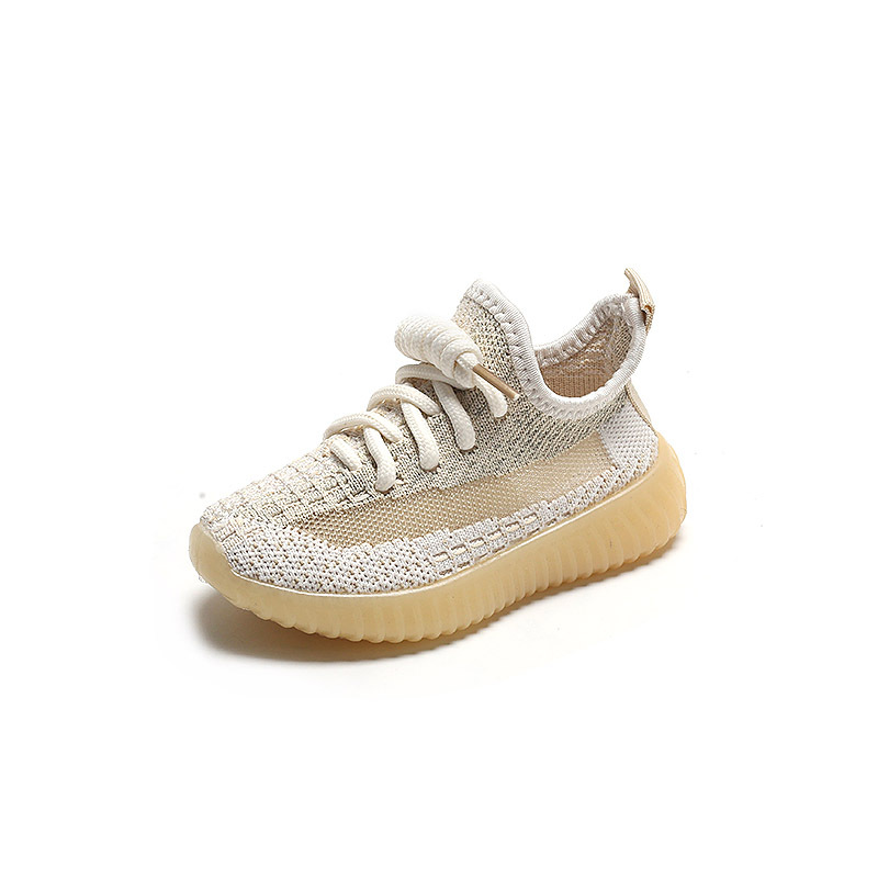 Daifa Children's Coconut Shoes 2024 Spring and Autumn Boys Sports Shoes Flying Weaving Girls Casual Shoes Soft Sole Baby White Shoes