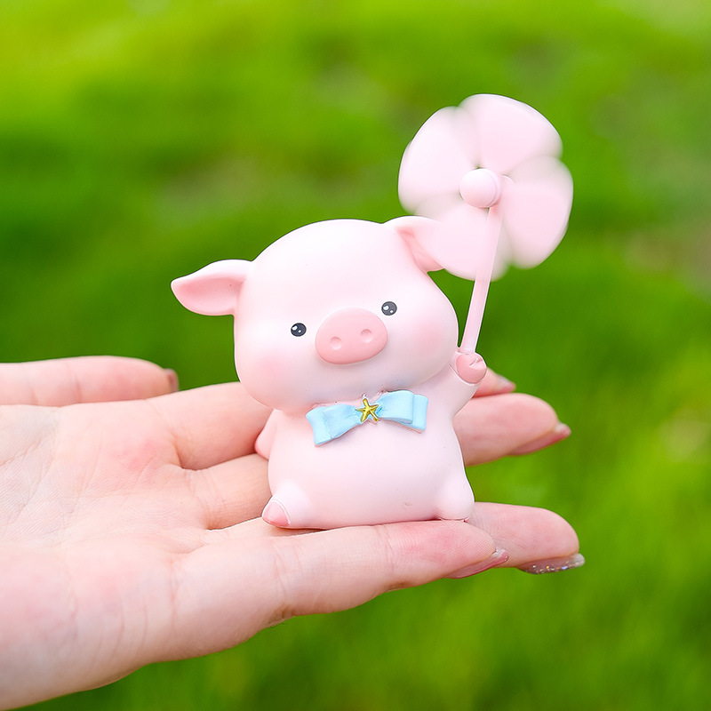 Internet celebrity mini car interior decoration supplies cartoon cute small animal windmill park car bicycle decorations New