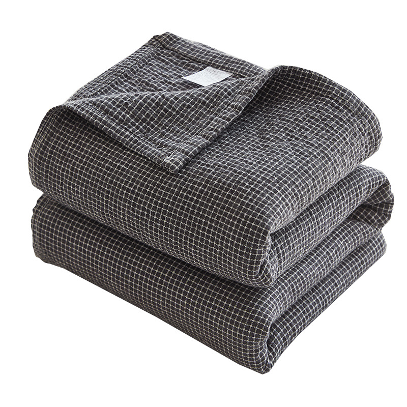 Four-layer Plaid Blanket Cotton Gauze Towel Quilt Single and Double Summer Quilt Cotton Air-conditioning Blanket Sheet