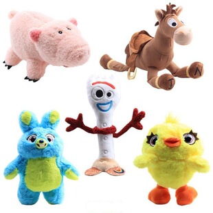 Anime Cartoon Buzz Woody Forky Fork Bunny Blue Rabbit Hearts Horse Plush Doll Toy
