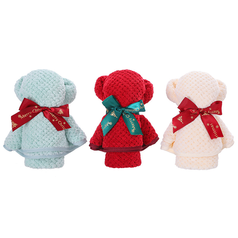 Christmas Eve New Year Company Event Gift Bear Towel Hand Gift Promotional Style Towel Small Gift