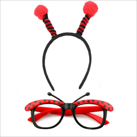 Ladybug Costume Bee Ladybug Headband Glasses Ladybug Girl Decoration Cartoon Party Props Fly Dress Up Props