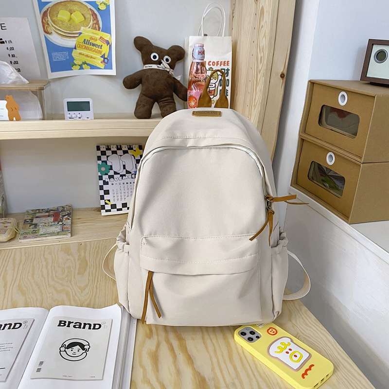 New leisure travel Men's backpack junior high school students small fresh college students large capacity solid color women's backpack schoolbag