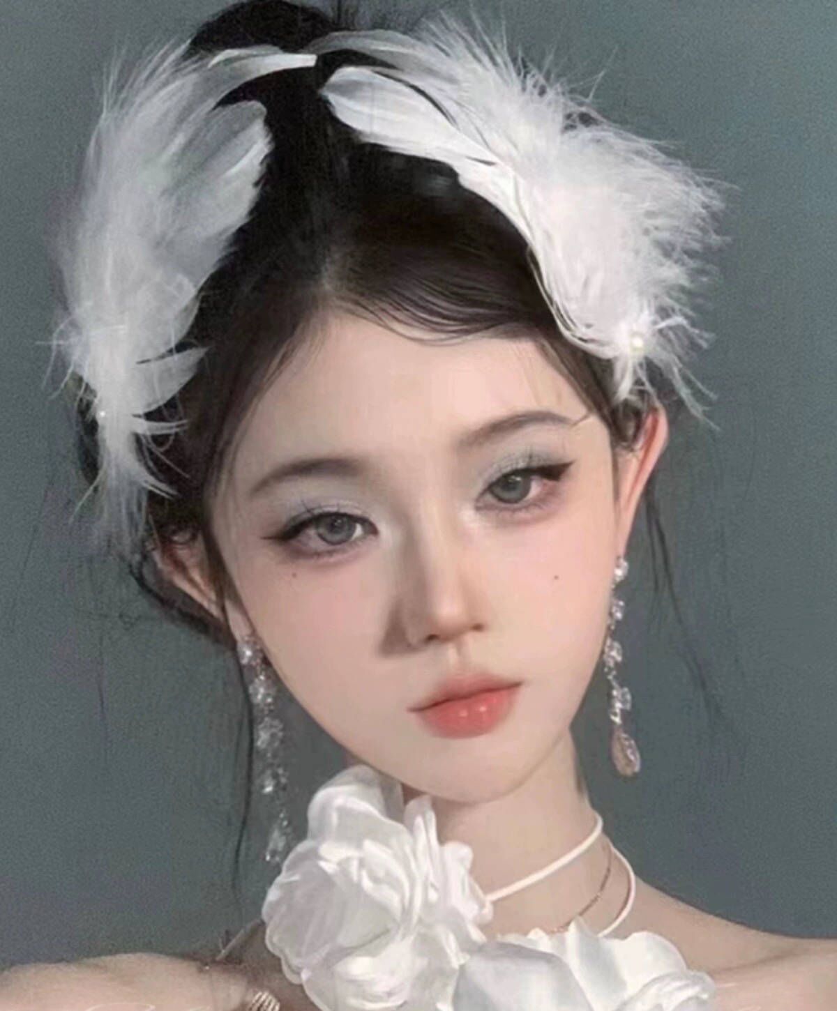 Copricapo di piume di cigno bianco, forcina per capelli da principessa, da sposa, accessori per capelli da sposa, accessori per damigella d'onore, fermaglio laterale_voghion.com