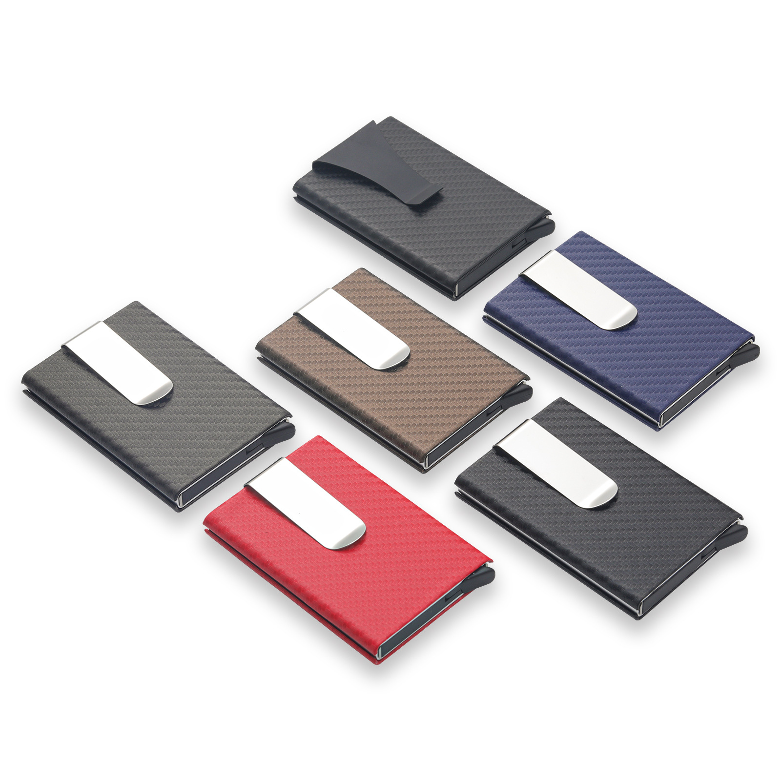 Factory direct supply rfid blocking aluminum alloy PU credit card case stainless steel wallet laser logo