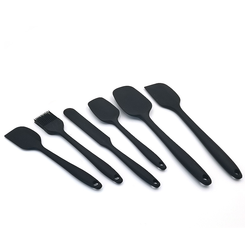 Food grade silicone scraper 6-piece set high temperature resistant stirring cream spatula baking tool spatula oil brush suit