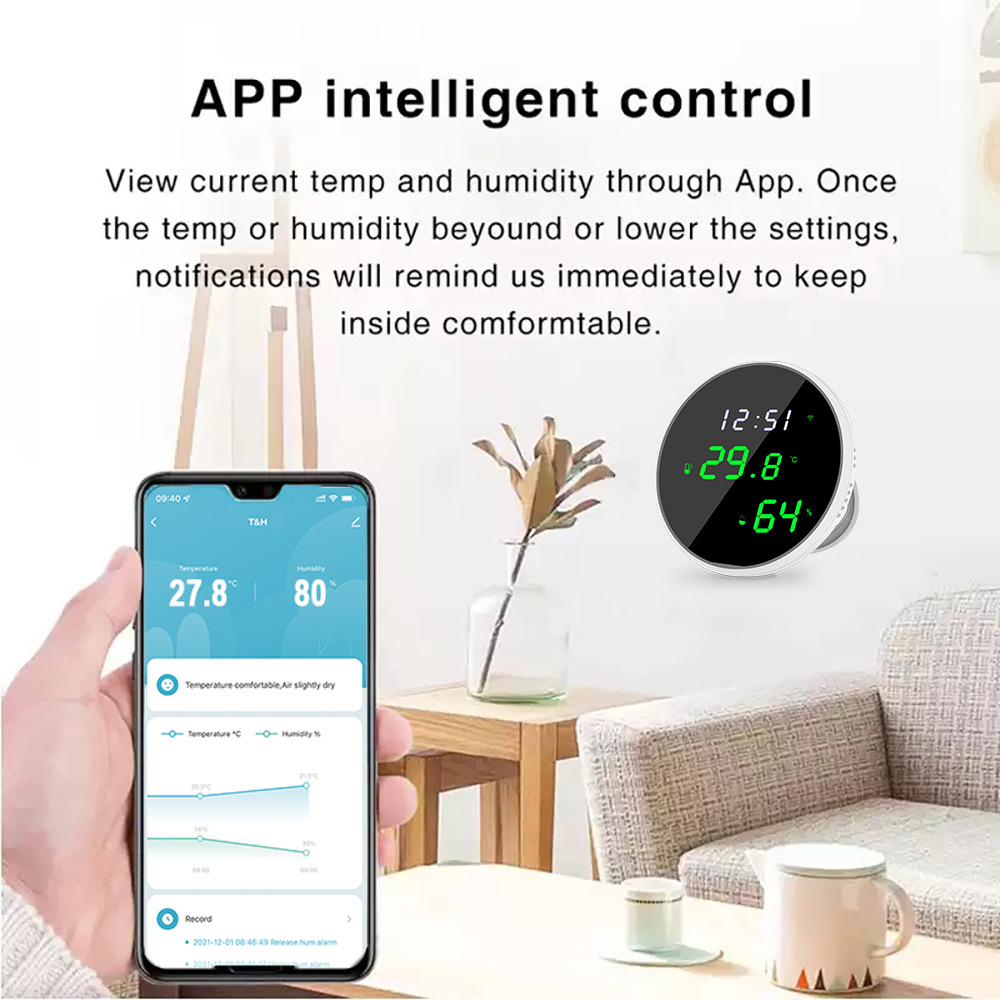 Graffiti WiFi temperature and humidity sensor tuya detector WIFI wireless temperature and humidity USB power supply real-time reporting