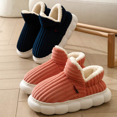 Autumn and Winter cotton slippers women's bag heel thickened soft bottom indoor home warm confinement shoes all-inclusive plush men's wholesale