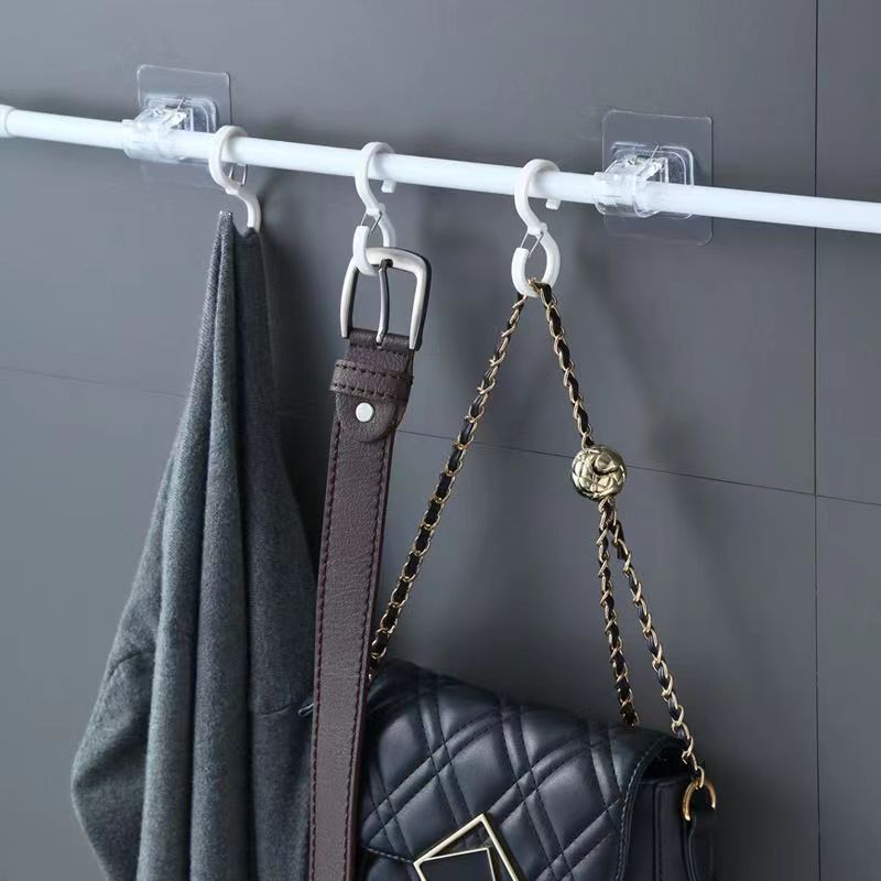 Curtain Rod Hook telescopic rod fixing clip holder non-perforated curtain shower curtain towel rack hanging Rod Hook Holder