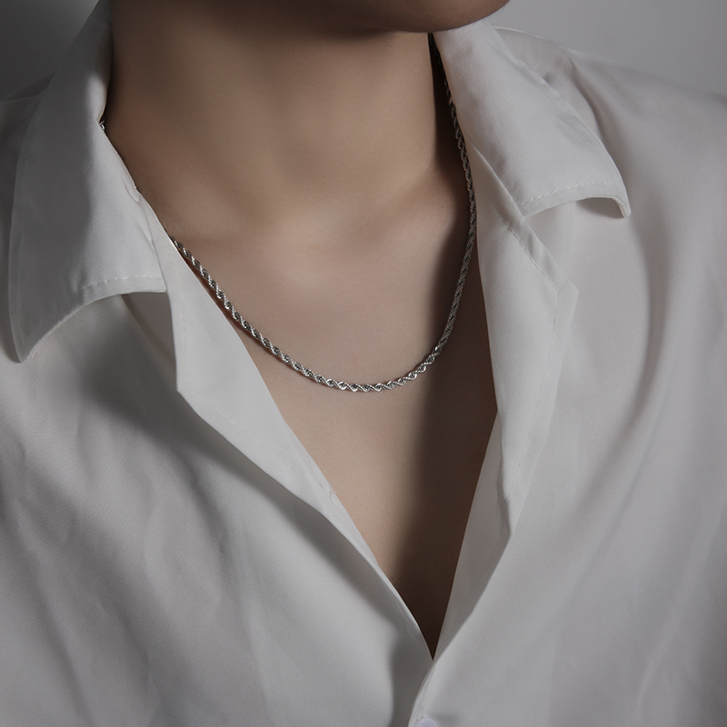 Chain male fashion accessory simple pendant necklace American hip-hop non-fading unisex trendy brand versatile titanium steel men's necklace