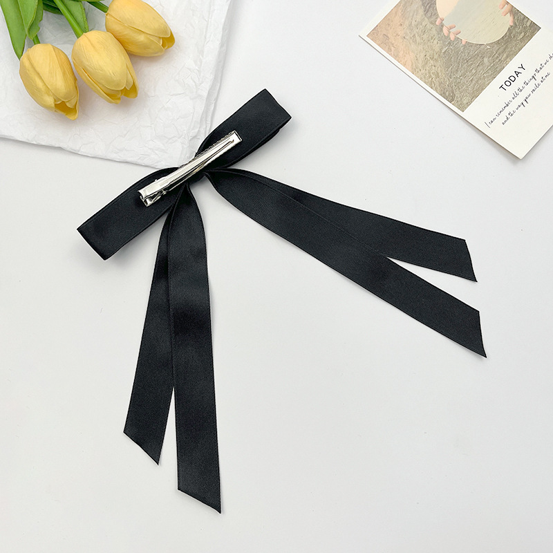 Doppellagige Haarspange mit Schleife im koreanischen Stil für Damen, Ballettmädchen, seitliche Klammer am Hinterkopf, schlichtes, allgleiches Haar-Accessoire_voghion.com