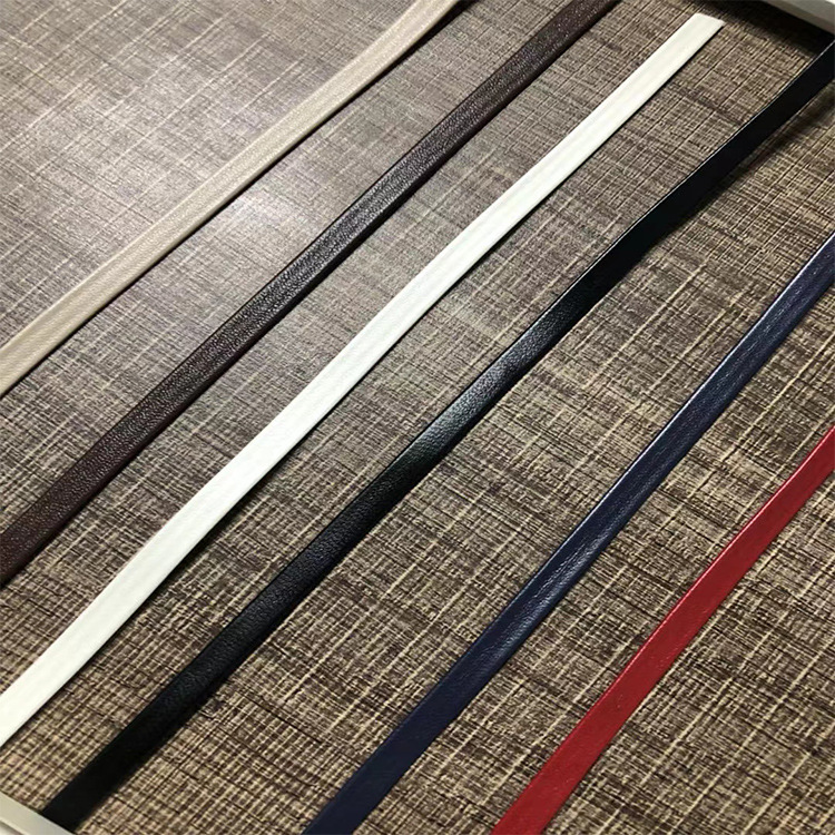 PU leather edging strip leather pressing strip leather rope webbing processing Composite flat leather rope folding edging textile and garment accessories