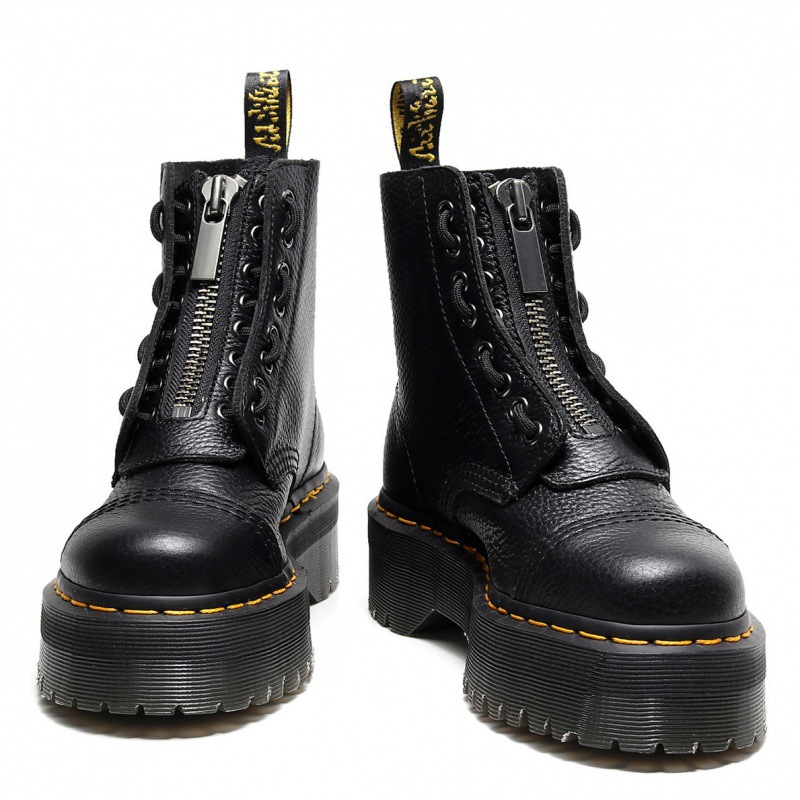 British Two-Wearing Thick 8-Hole 1460 Martin Boots Sinclair Front Zipper Top Layer Litchi Short Boots Puffin
