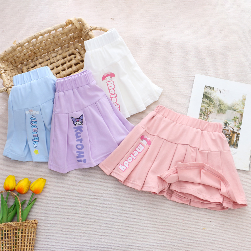 2024 Children's Wear Summer Dress New Girls' Skirt Small Skirt Fake Two-Piece Skirt Little Girl's Foreign Trade One-Piece Hair