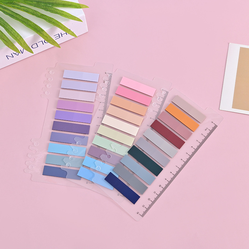 New Morandi color index stickers creative N times stickers PET notes ins Wind color transparent Post-it notes wholesale