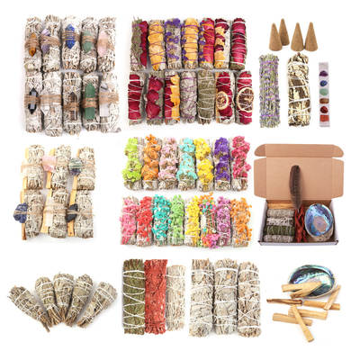 Wholesale California white sage Incense Stick Purification Line Incense Tower Incense Crystal Abalone Shell Gift Box white sage