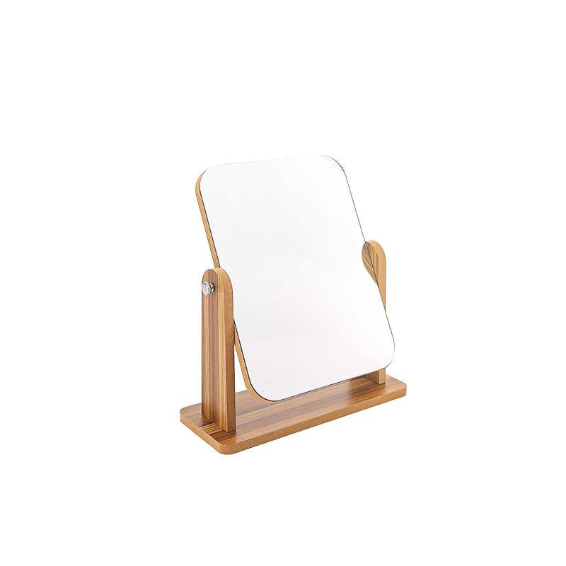 Wholesale wooden mirror simple solid wood desktop bedroom TikTok popular simple dressing mirror cosmetic mirror