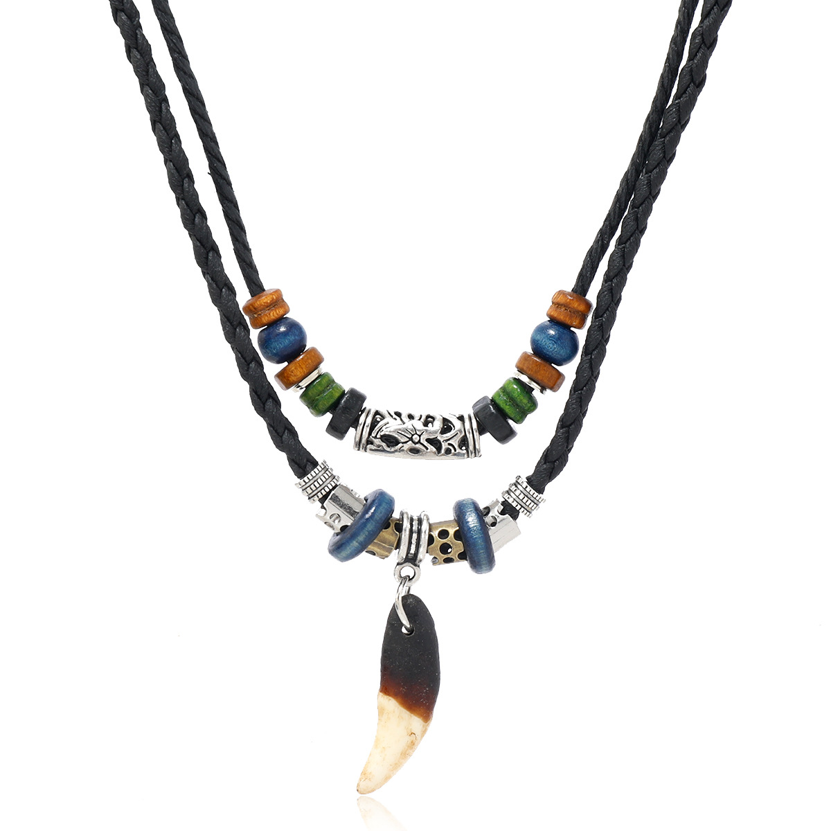 New Ethnic Style Necklace Jewelry Men's Pendant Vintage Element Jewelry Men's Necklace Wholesale Dog Teeth Necklace