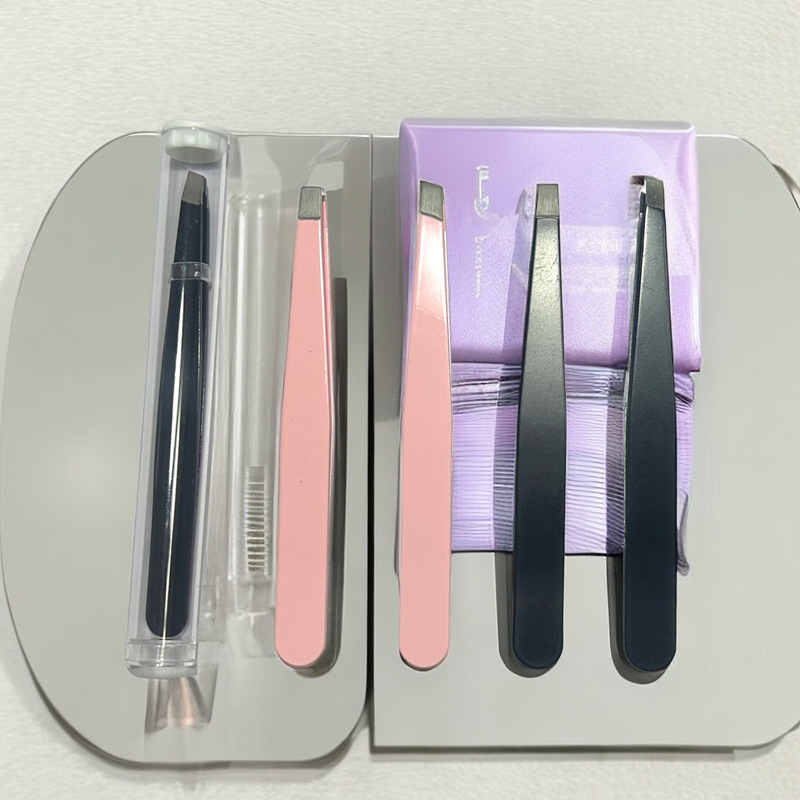 Stainless steel eyebrow clip eyebrow clip multi-purpose hair removal clip eyebrow tweezers beauty tool eyelash 96 clip independent packaging