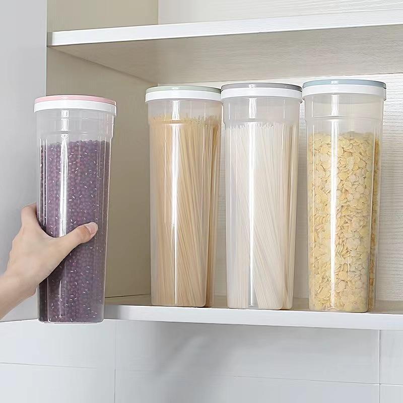 Kitchen Noodles Storage Box Plastic Round Transparent Storage Jar Grain Storage Box Storage Jar Storage Jar