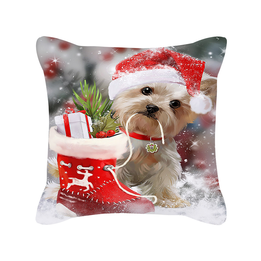 2023 Amazon New Cartoon Christmas Snowman Pillowcase Holiday Gift Cushion Cover Wholesale Furniture for Daily Use