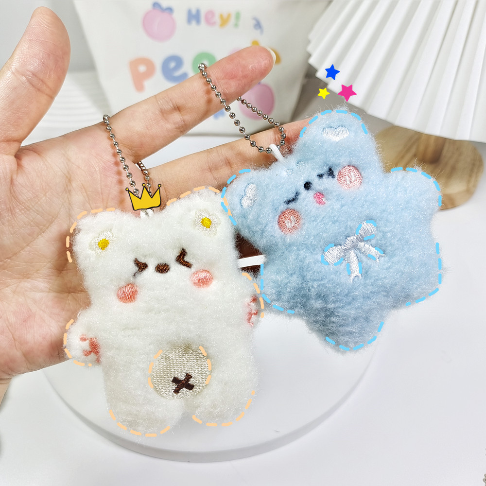 Spot cartoon plush bear pendant cute doll decorative brooch student bag hanging ornaments doll live wholesale