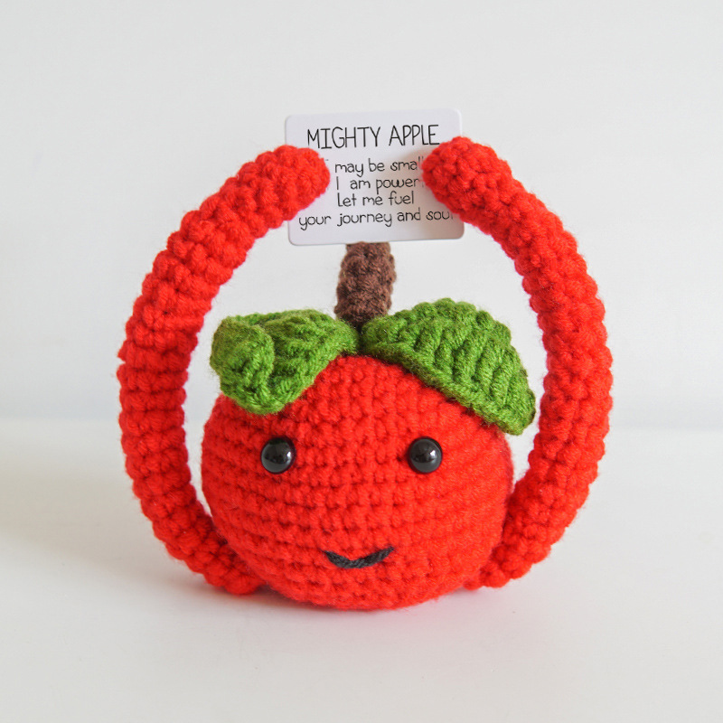 Cross-border Funny Expression Potato Crocheted Doll Positive Energy Wool Knitted Plant Potted Plant Ornaments Pendant Emotional Card