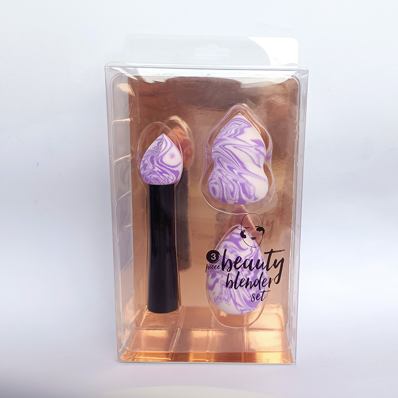 Sunny Gradient Gift Set Powder Puff Soaking Large Non-Latex Marble Beauty Egg Combination Sponge Head Brush