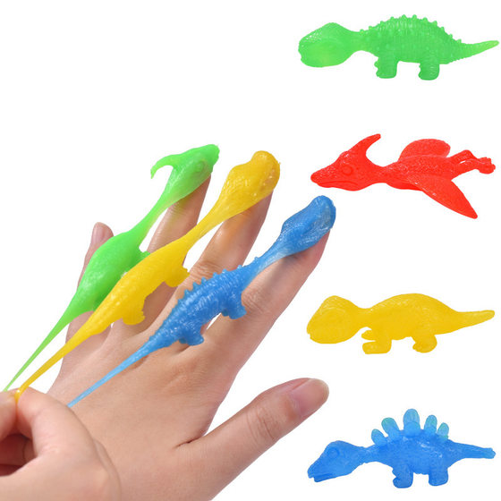 Catapult dinosaur launch small dinosaur decompression flexible glue new strange fun toy desktop decompression stall toy