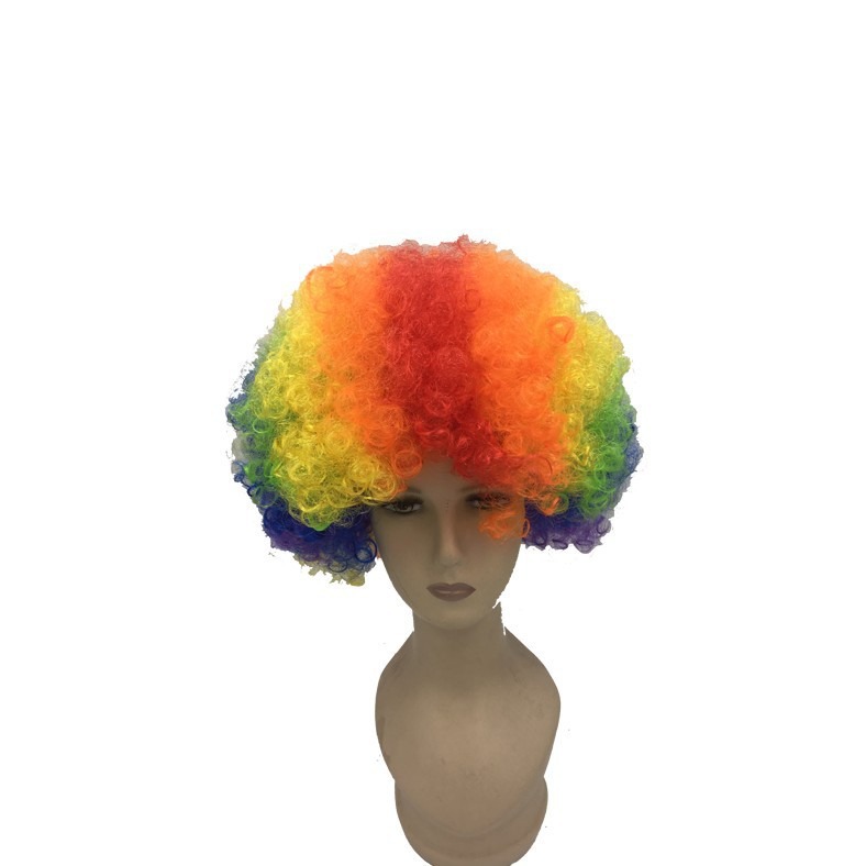 Color Fans Hair Party Party Supplies Holiday Seven Color Wigs Funny Clown Wigs Explosive Head Headgear