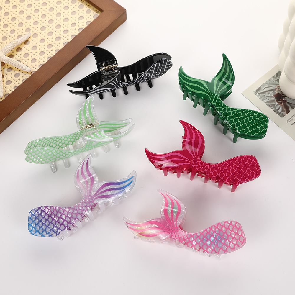 Acetic acid hairpin high texture fish tail adult female shark hair accessories wash clip hairpin_voghion.com