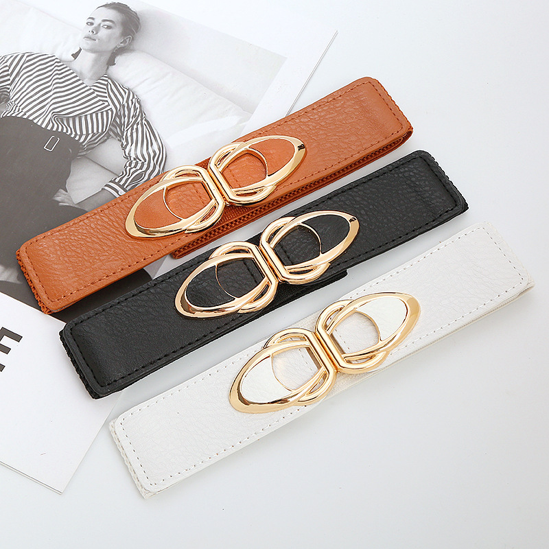 Summer Belt Decorative All-match Cross-border Spot Amazon PU Leather Buckle Elationate Body-shaping Bundle Women's Belt