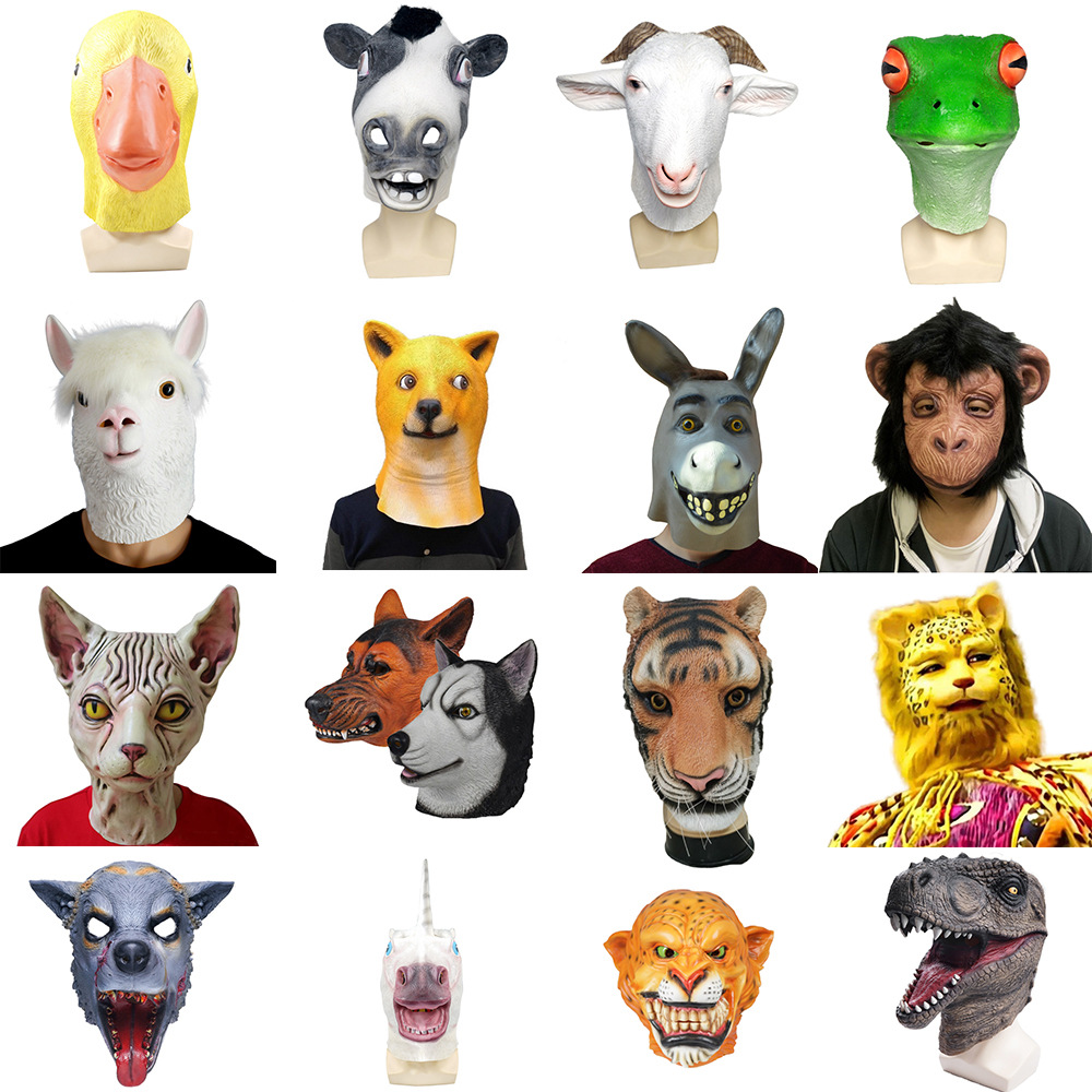 Factory direct sand sculpture Net red spoof God Beast latex mask live props Halloween multi-style animal headgear