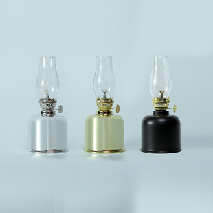 Metal Oil Pot Electroplated Surface Boutique Outdoor Tent Camping Atmosphere Lamp Lighting Kerosene Lamp Candle Holder Candle Lamp