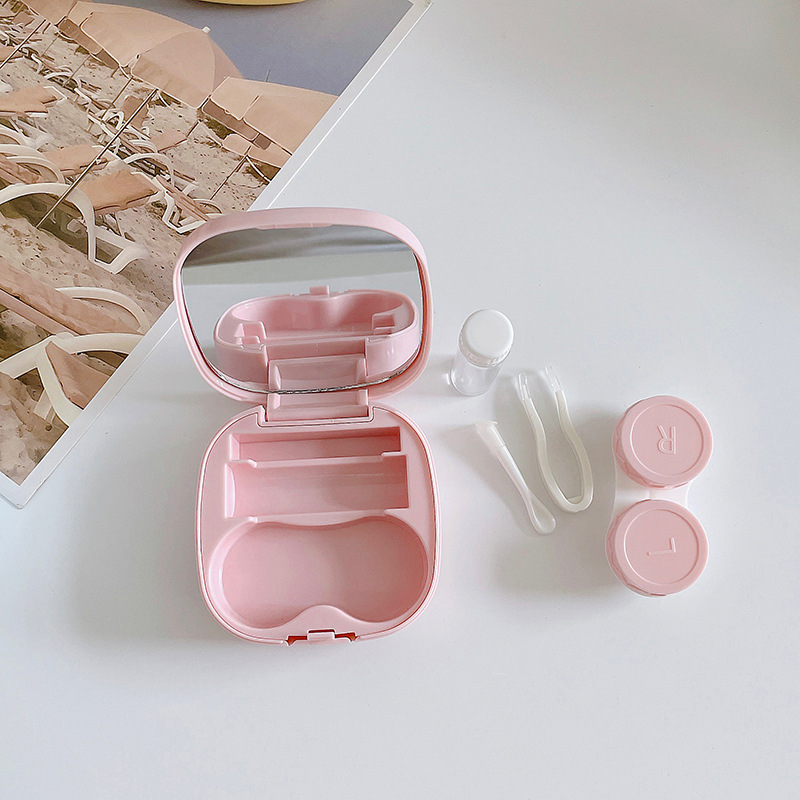 Contact lens box candy solid color contact lens box Simple Beautiful pupil box smooth DIY portable companion box