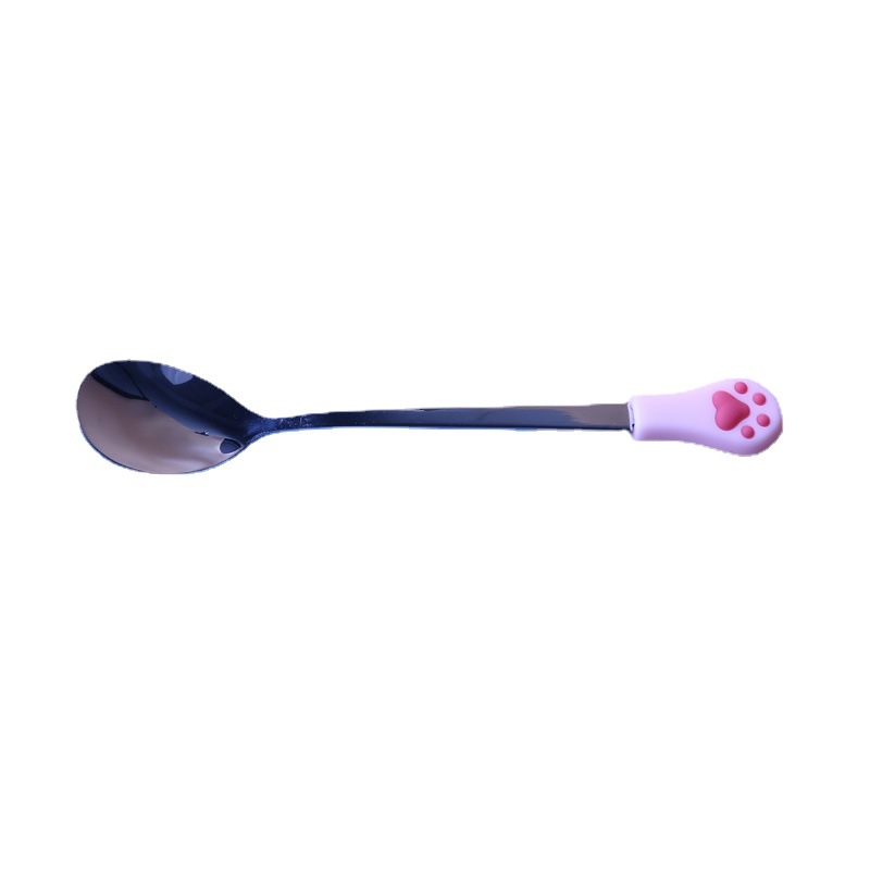 Cat's claw stainless steel long handle stirring small spoon spoon spoon soup spoon creative coffee stainless steel spoon