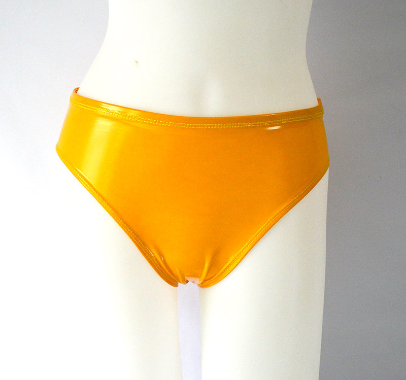 Bright Small Triangle Inner European and American Cross-border Imitation Gel Coat Sexy Bag Hip Bright Mirror Patent Leather High Waist Women's Underwear